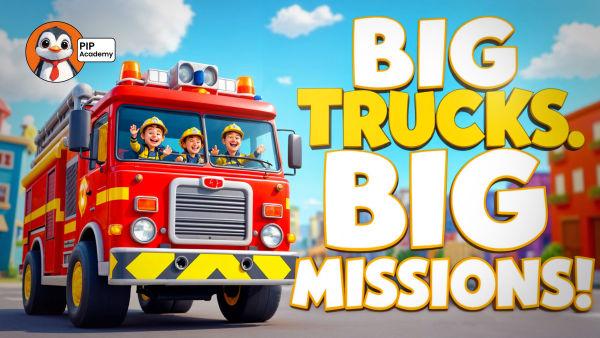 Get ready to roll with the big, red heroes of the road—fire trucks! 