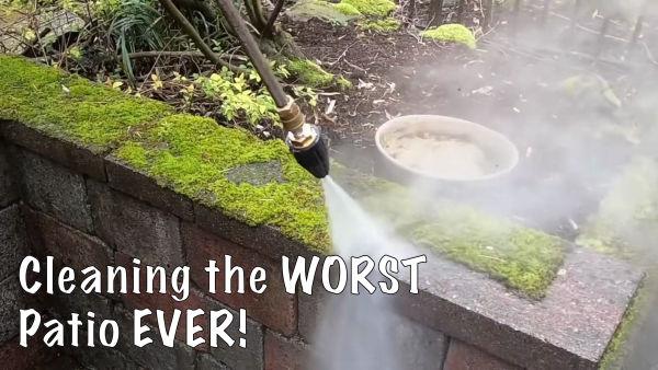 In this video our man, Dan, uses his equipment to clean THE worst moss covered patio of all time!