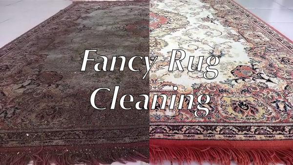 In this video we watch as a really dirty rug is cleaned to reveal a beautiful, incredibly fancy rug!
