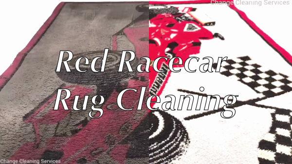 In this video we watch as a really dirty rug is cleaned to reveal a bright red race car ready to go fast!!!
