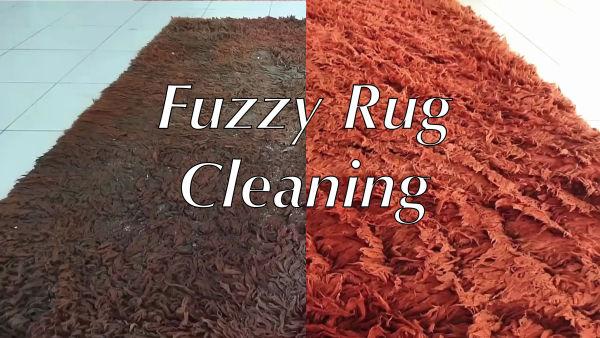 In this video we watch as a really dirty rug is cleaned to reveal a really cool, red, fuzzy rug!